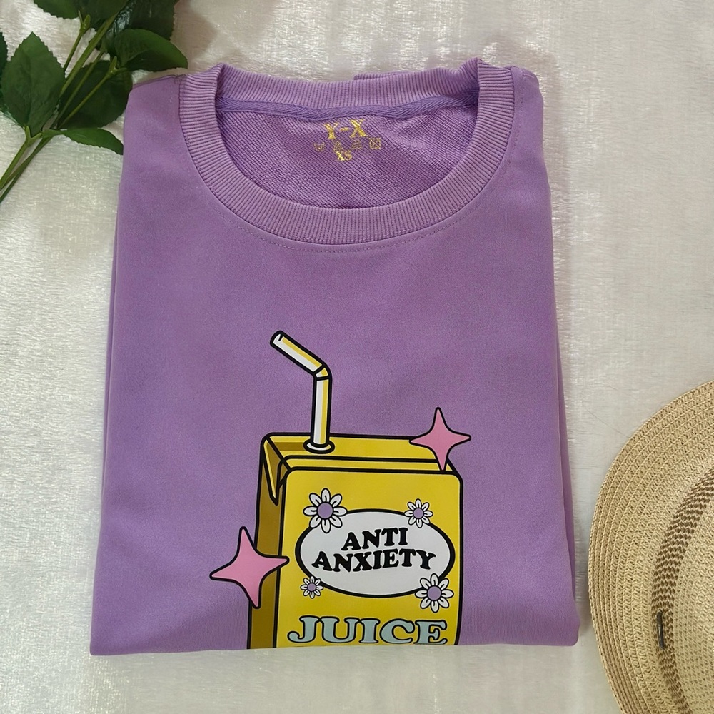 Anti-Anxiety Juice Box Graphic Tee/ Sweatshirt For Men And Women In Size XS- S
